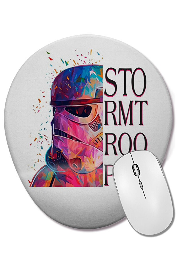 لوحة ماوس بيضاوية من Stormtrooper Star Wars مع دعم للمعصم