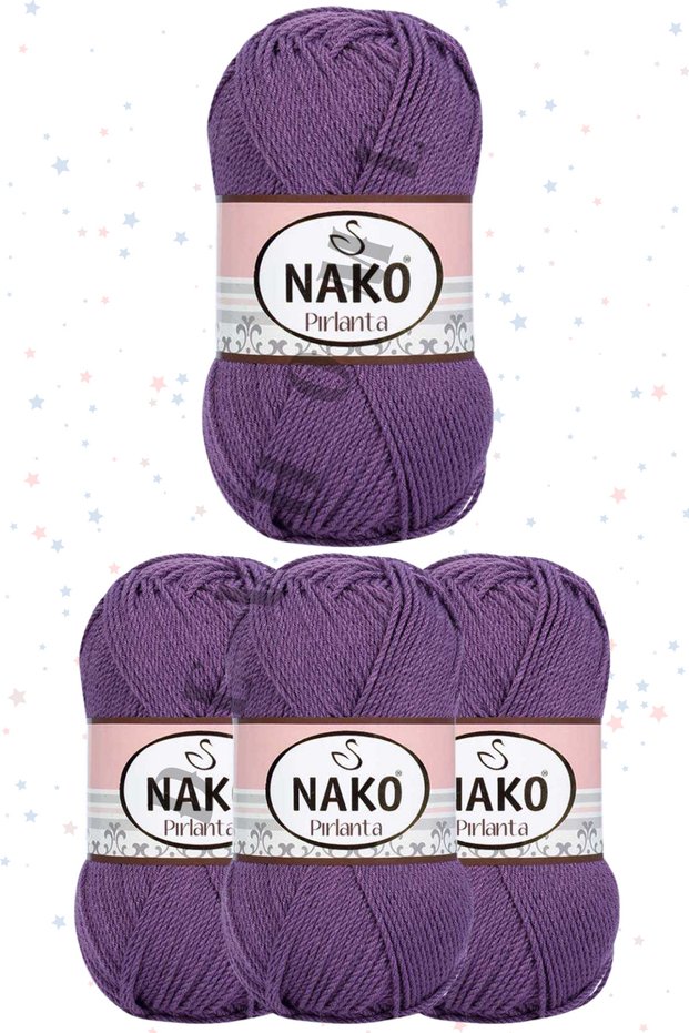 Nako Diamond Hand Knitting Yarn Amigurumi Yarn 4 Pieces Mixed Colors 225 Meters 100% Premium Micro Acrylic