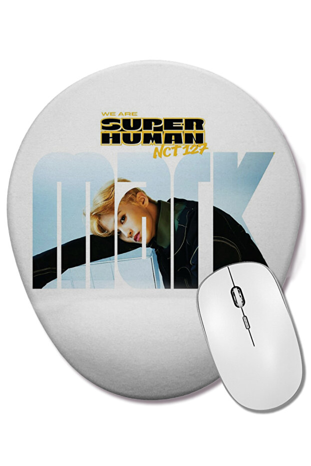 لوحة ماوس بيضاوية تدعم المعصم من NCT 127 Mark We Are Superhuman