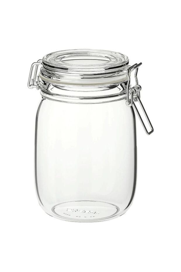 Quick Glass Jar with Lid Height: 16 cm Sealed with Lock Seal 1 Liter