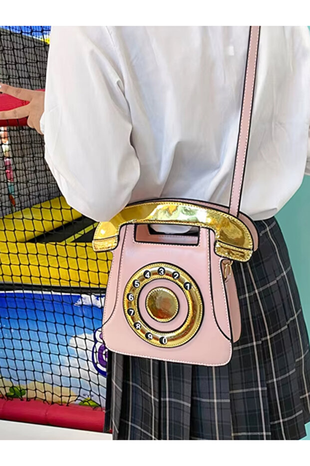 Retro Telefon Şeklinde Çanta - 2