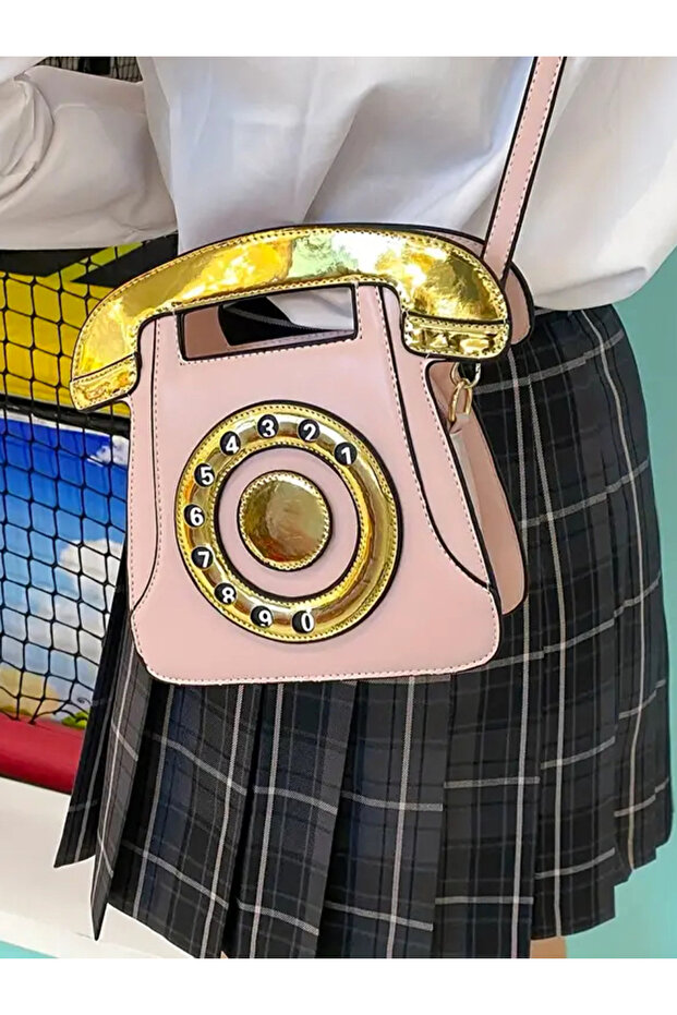 Retro Telefon Şeklinde Çanta - 4