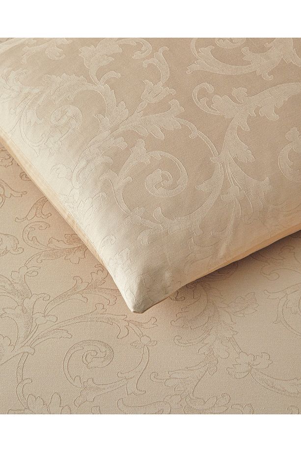 Royal Scroll Jakarlı Pamuk Saten Çift Kişilik Nevresim Takımı 200x220 cm Antik Gold - 4