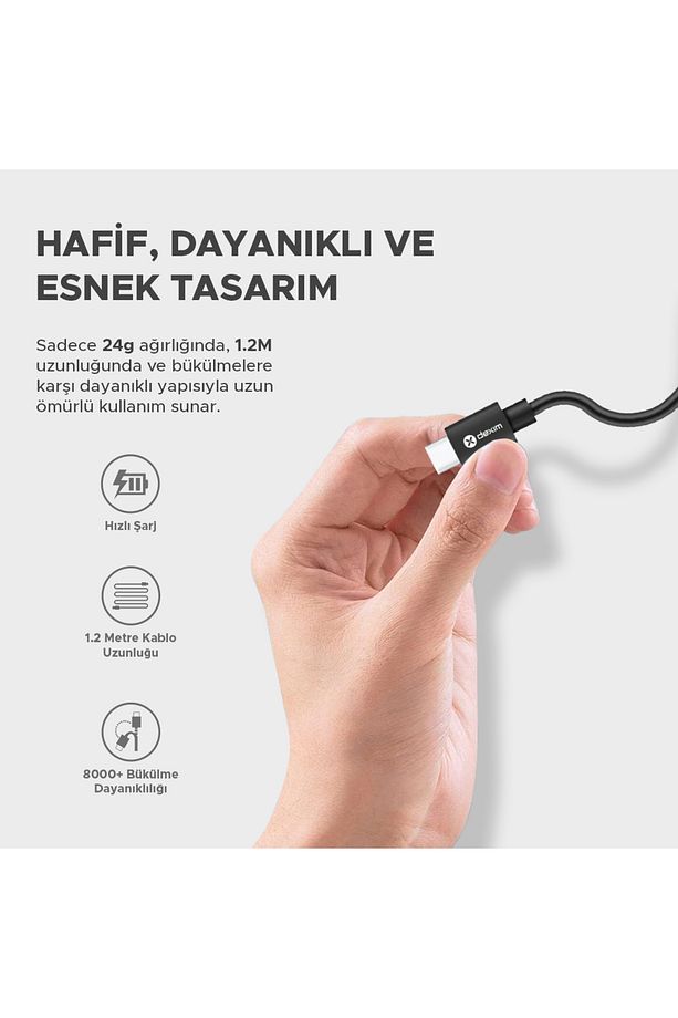 65w Pd Type C - Type C 1.2m Çift Taraflı Şarj Kablosu Pc, Tablet, Telefon - Dca0058 - 4