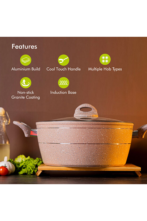 26 cm Smart Casserole with Glass Lid - Comfortable Handle