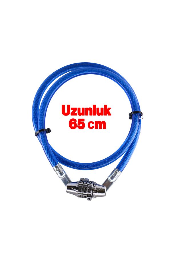 Şifreli Bisiklet Halat Zincir Kilidi 65 cm Çelik Kilit Çap 7 mm Ø  Hırsız Önleme Güvenlik 1 Adet - 4