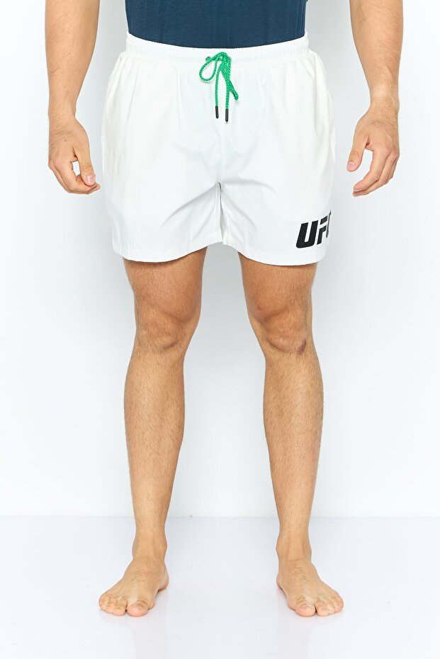 Men Brand Logo Board Shorts, White