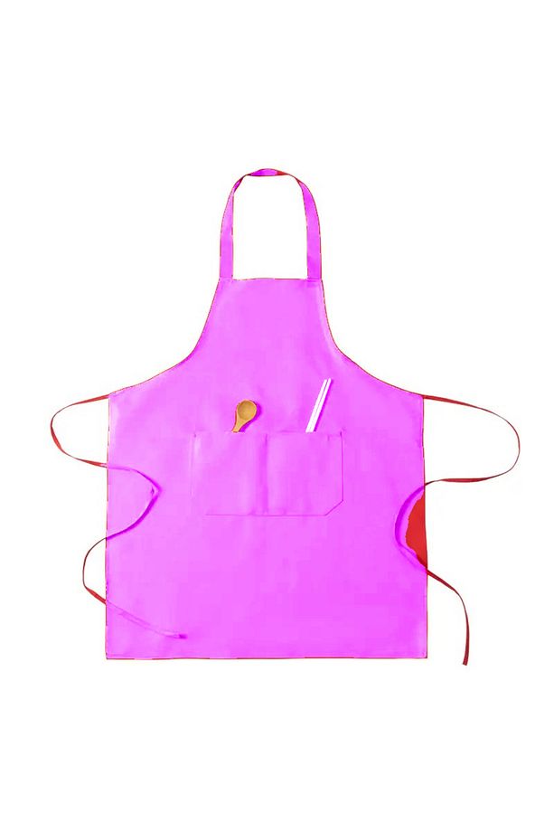 Pembe Spunbond Kalın Kumaş Ve Su Geçirmez Cepli Mutfak, Aşçı Önlüğü - 3