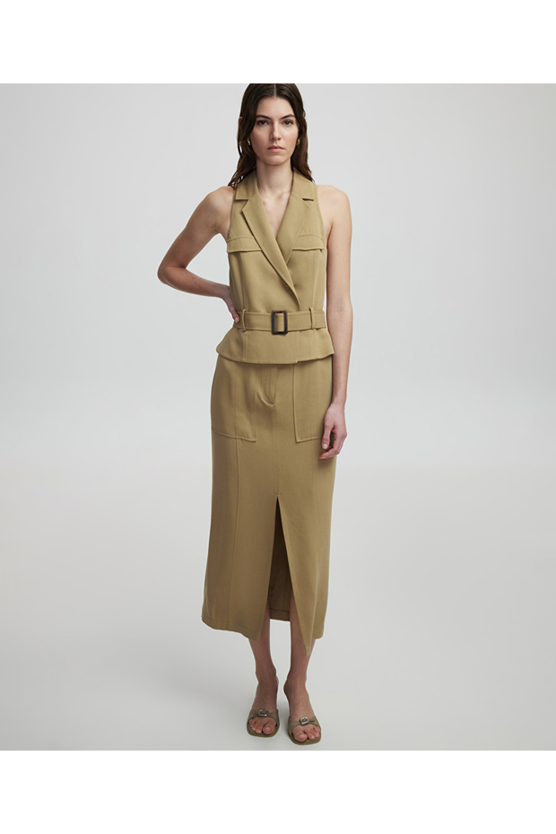 Çift parça görünüm elbise - 1