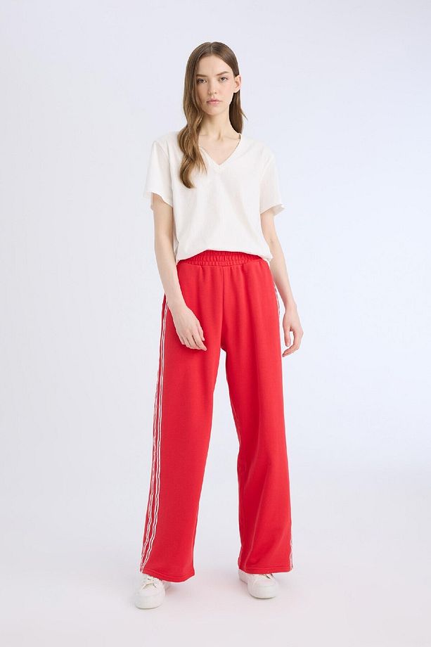 Coool Wide Leg Eşofman Altı Basic Düz Beli Lastikli Geniş Bol Paça E5374ax25sp - 5