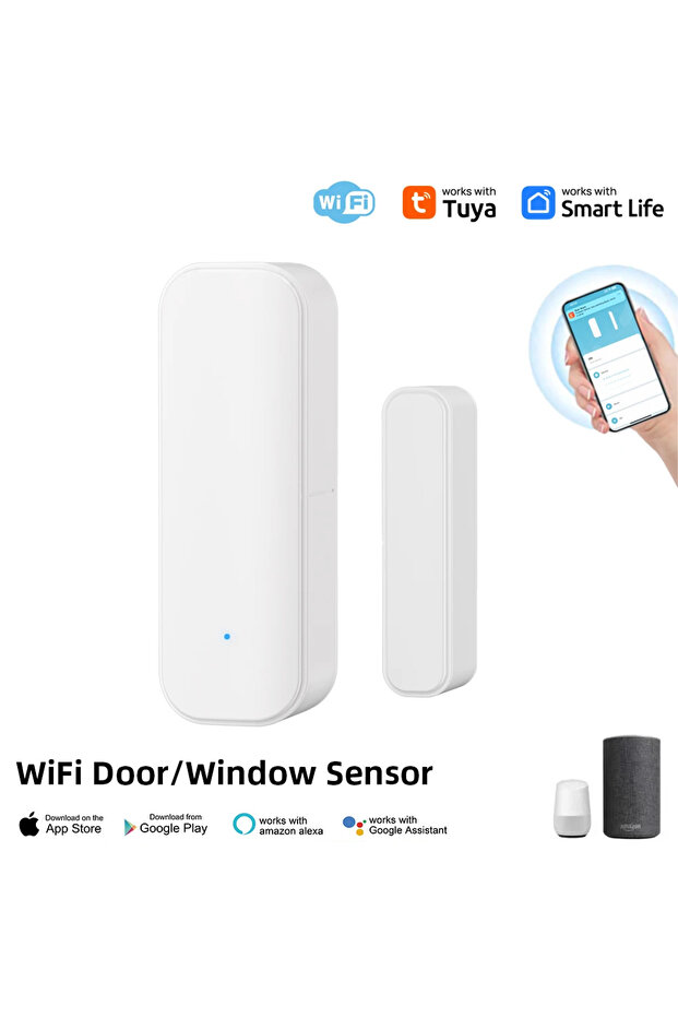 WiFi WiFi or Zigbee Window Door Sensor Tuya Smart Home Security Alarm System Voice Control Via Alexa - 1