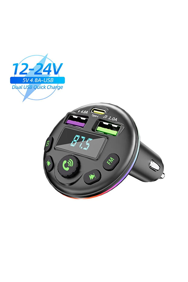 Q21K Car Bluetooth 5.0 FM Transmitter MP3 Modulator Player Handsfree Audio Receiver With 3 in 1 Char - 1
