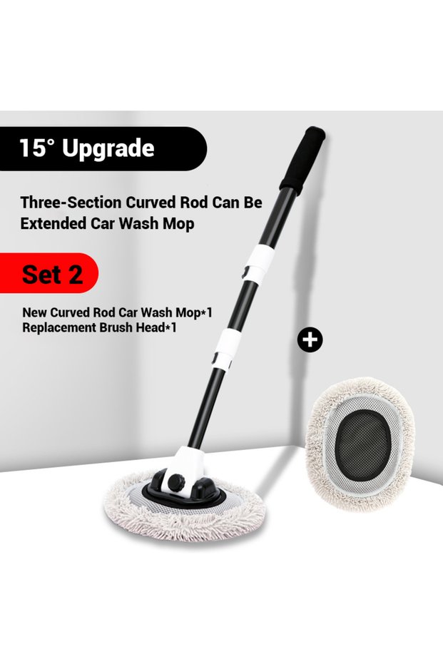 1Mop and 1Mop Head LEIBOO Car Wash Brush Car Cleaning Brush Telescoping Long Handle Mop Soft Hair Ch