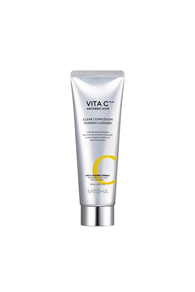 Korean Vita C Plus Clear Complexion Foaming Cleanser, With White Clay & Vitamin C - 20ml