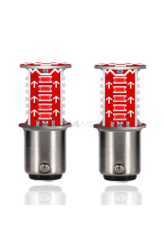 Red 2PCS BLALION 2PCS 1157 LED Strobe Brake Light BAY15D Bulb 30SMD DRL Water Flash Reversing Parkin