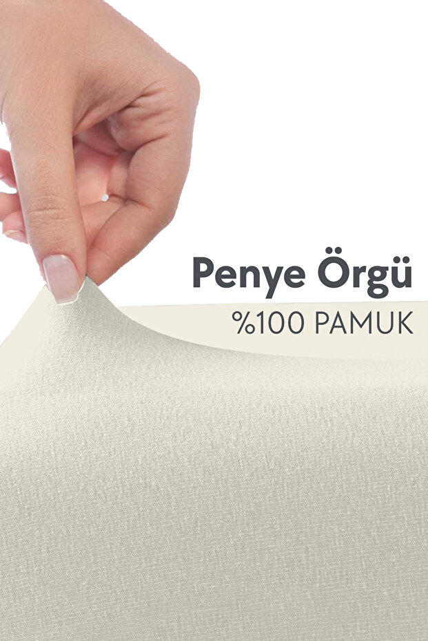 100% Cotton Combed - Elastic Sheet |   Single |   Intermediate Size |   Plus Size - Fitted - Ecru - 3