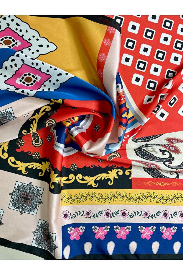 Eșarfă cu model etnic 70*70 - 1