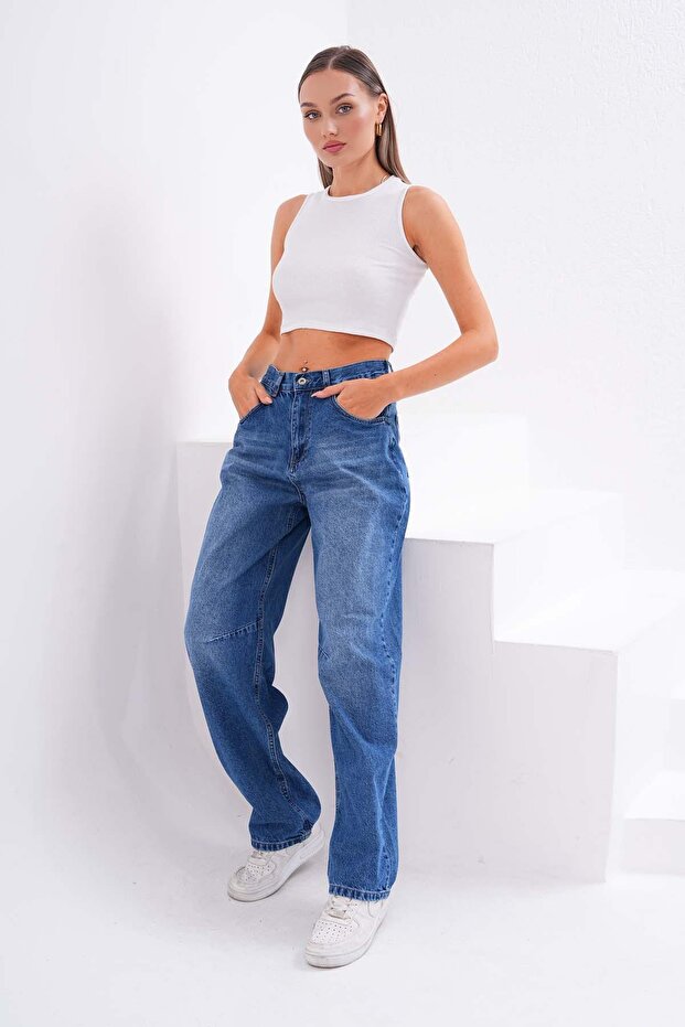 Women's Waist Belt Detailed Jeans 260024 -