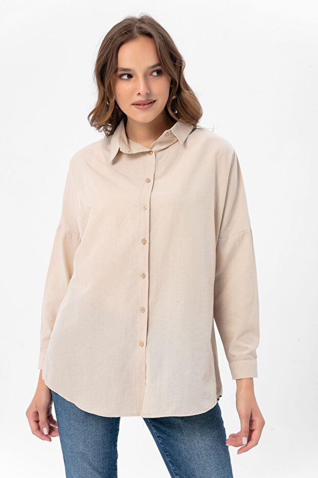 Kadın Oversize Poplik Gömlek 250239 - - 4