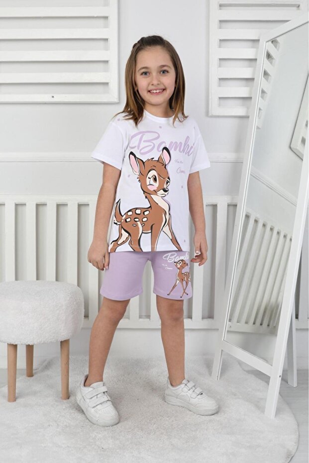 3-8 Years Old Printed Shorts Girl's Suit