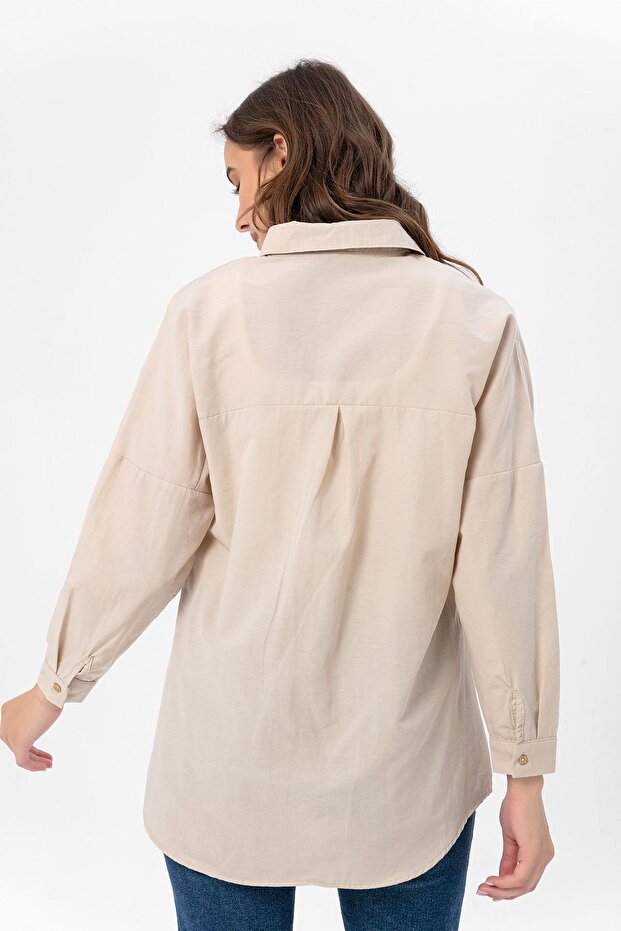 Kadın Oversize Poplik Gömlek 250239 - - 5