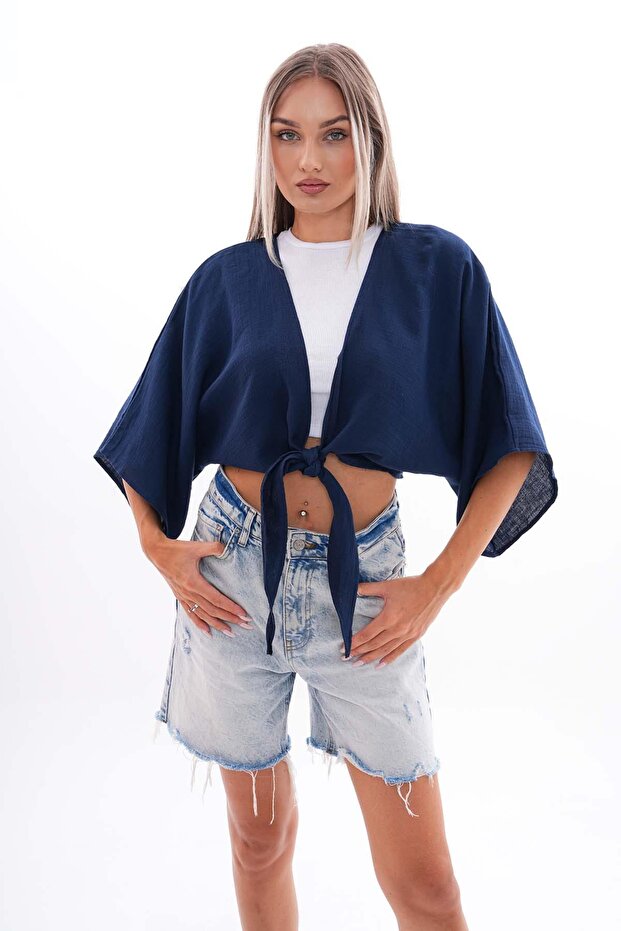 Women's Front Tie Muslin Bolero 260000 -