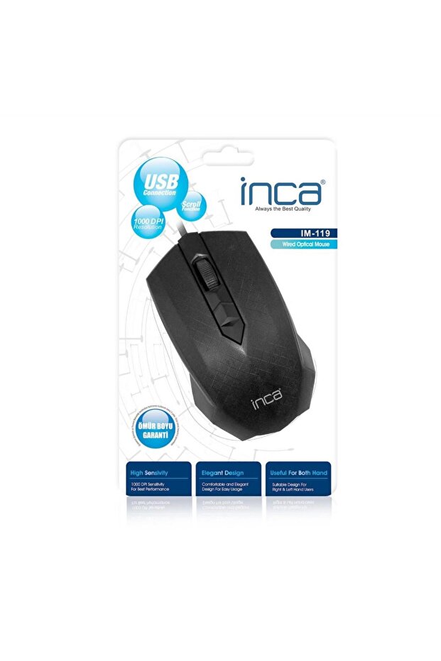 IM-119 USB Kablolu optik mouse,siyah - 6
