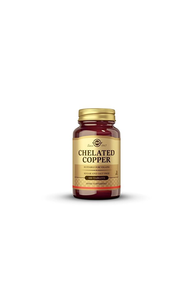 Chelated Copper Tablets, 100 Count