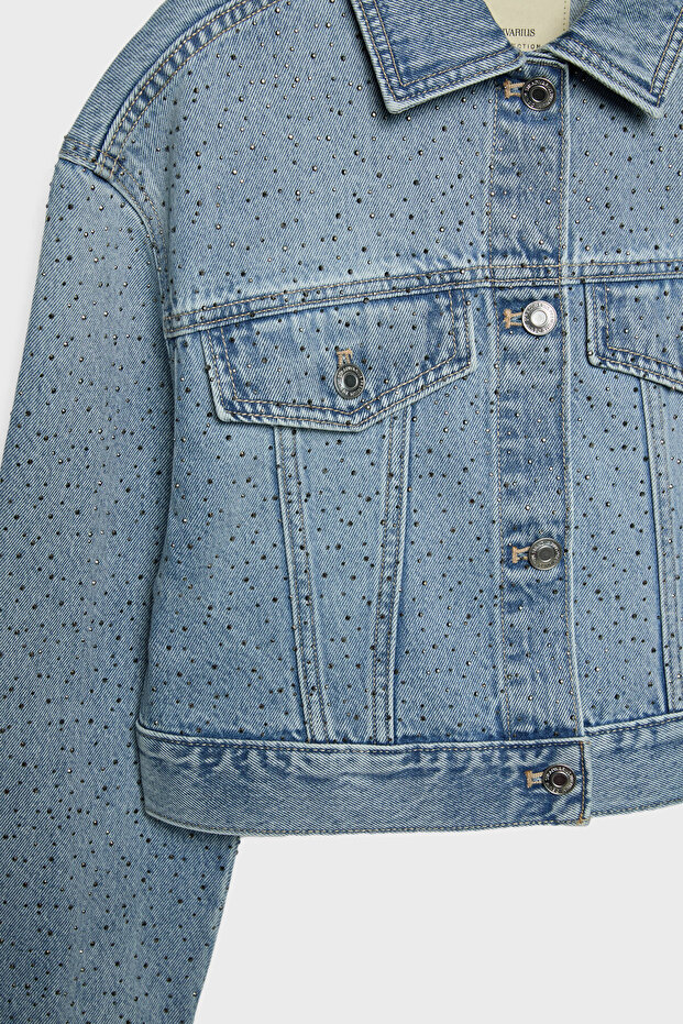 Shimmer denim jacket - 7