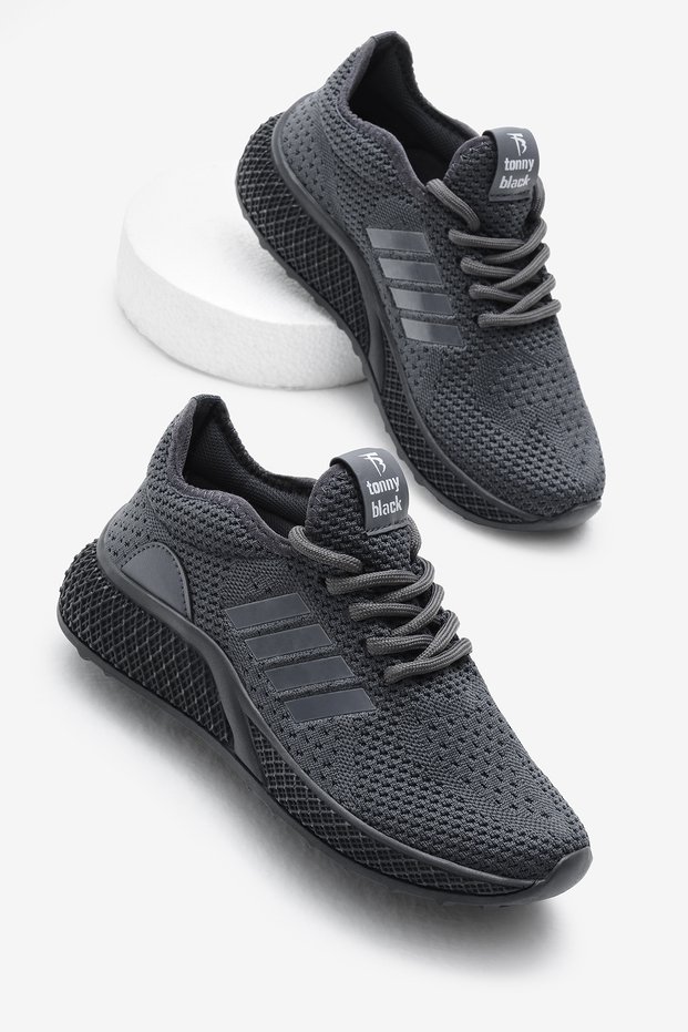 Unisex Smoked Poly Sole Lace-Up Knitwear Sports Shoes