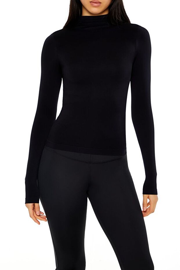 Dikişsiz Dik Yaka Bluz - 4