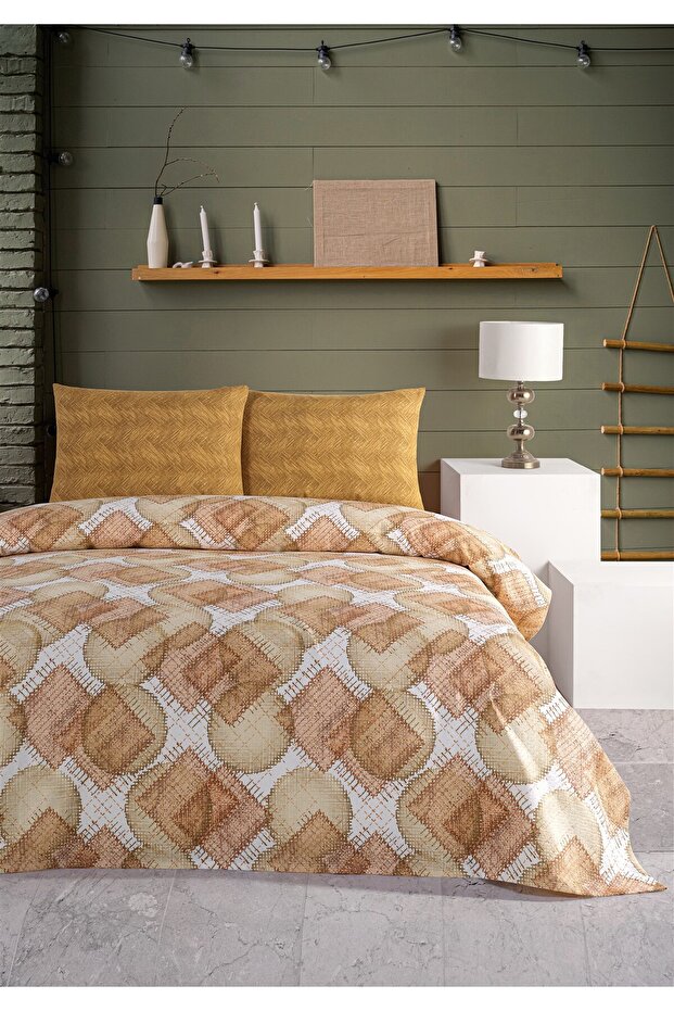 Soren Single Pique Set 160X230 cm Vitaly Salmon Beige