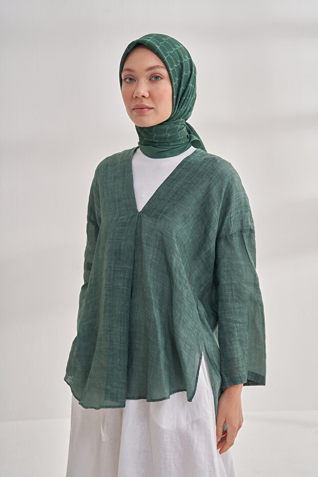 وشاح بنمط سلسلة من القطن - زمرد - 2