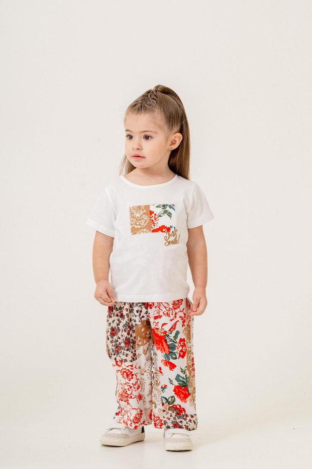 Sweet Floral Print Oversized Relaxed Fit Baby Girl Set