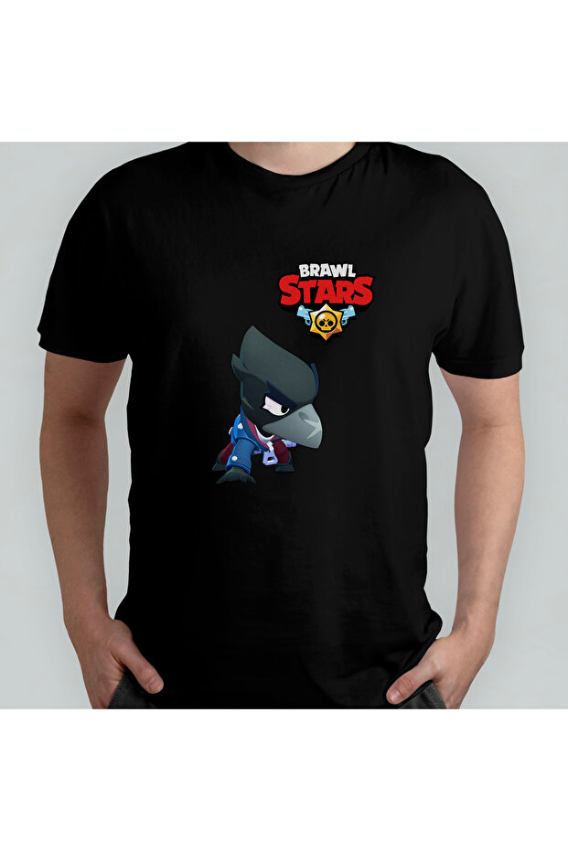 Brawl Stars Crow 100% Cotton Crew Neck T-Shirt Model 1