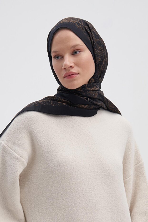 Flow Dark Early İpek Şal - 2