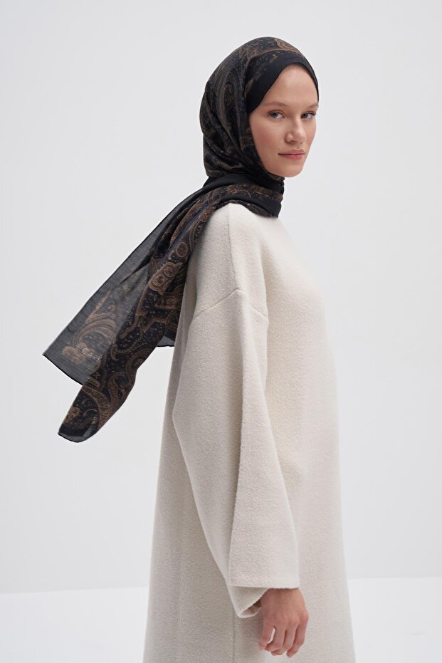 Flow Dark Early İpek Şal - 3