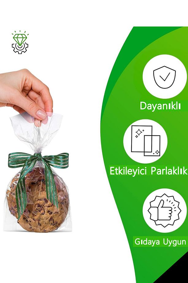 20 Adet 7,5x21 OPP Yan Körüklü Poşet Torba Şeffaf Dayanıklı Gıda Saklama Tazelik koruma Poşeti - 2