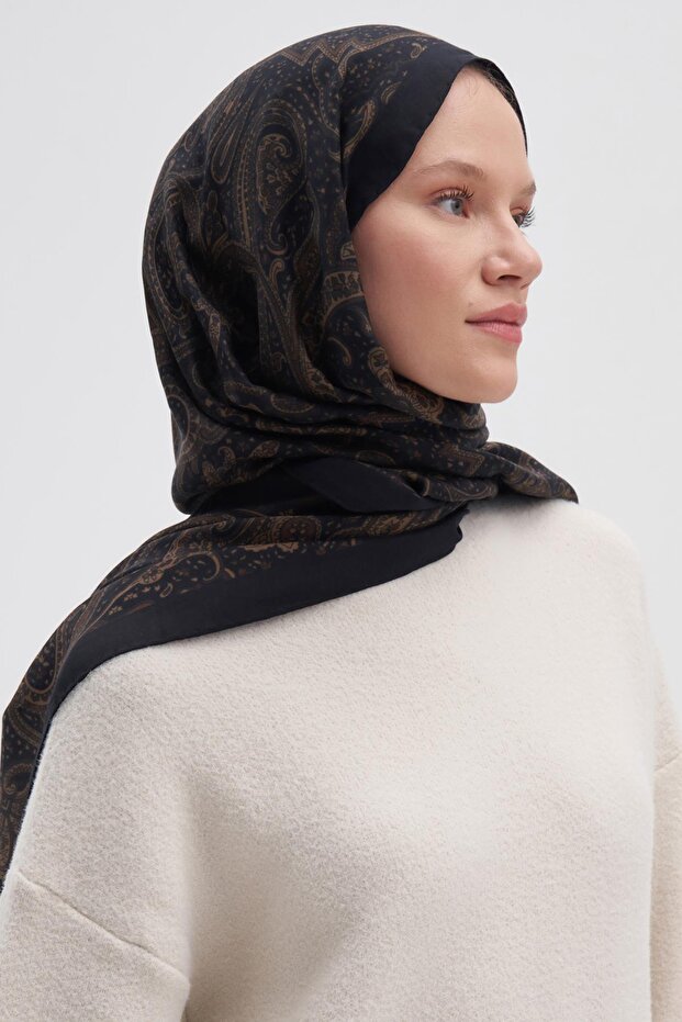 Flow Dark Early İpek Şal - 1