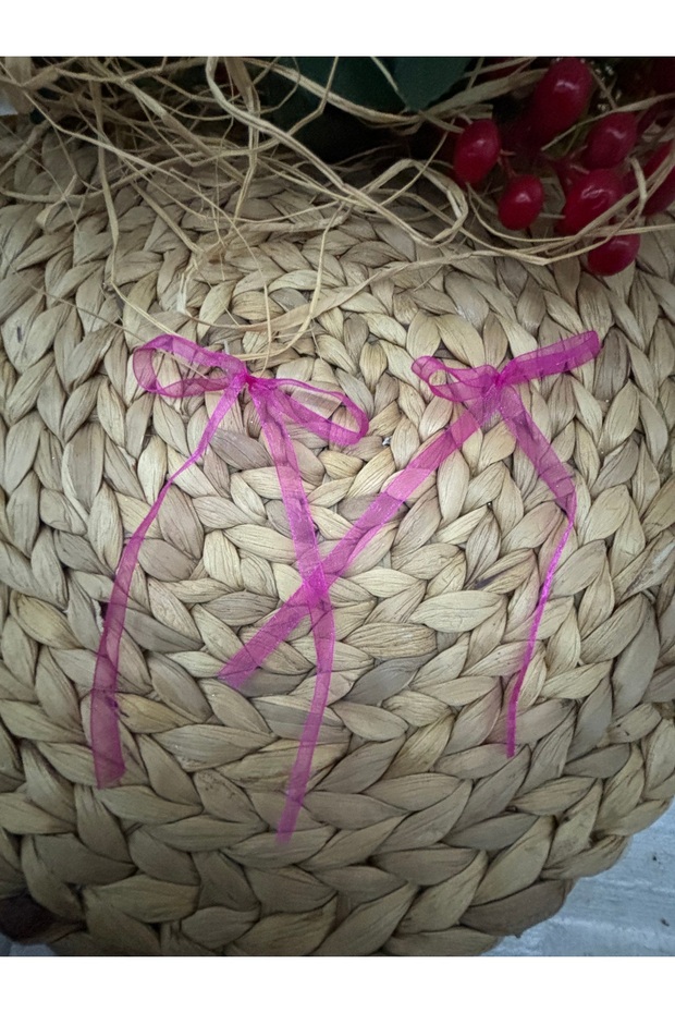 Fuchsia 6 mm Organza Ready Bow Ribbon 10 Pcs Balloon Cake Ribbon
