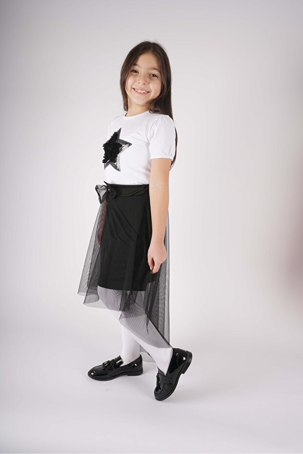 23 April 29 October Concept Star Sequin Tulle Detailed Tail Tulle Skirt Suit