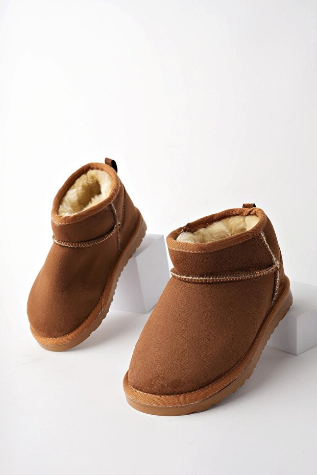 Snow Guaranteed Unisex Children's Thick Sole Hairy Daily Mini Ankle Boots