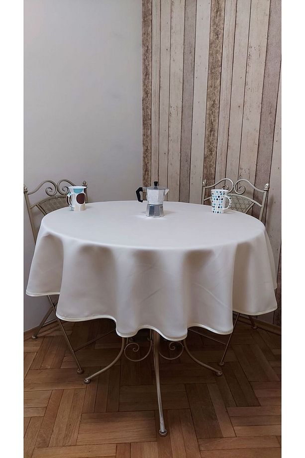 Lüks Fonluk Kumaştan Mamul,dertsiz,fiskos,yemek Masası Örtüsü .çap 150 Cm. - 4