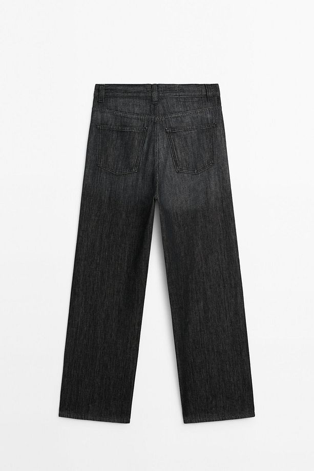 Yüksek bel geniş paça jean - 8