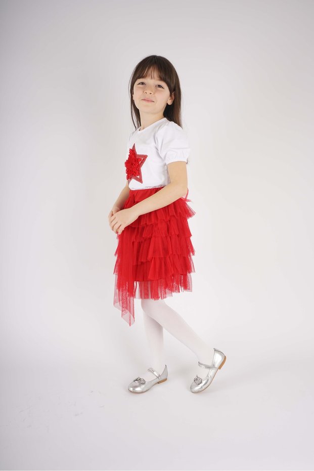 23 April 29 October Concept Star Detail Tulle Detail Layered Tutu Skirt Suit