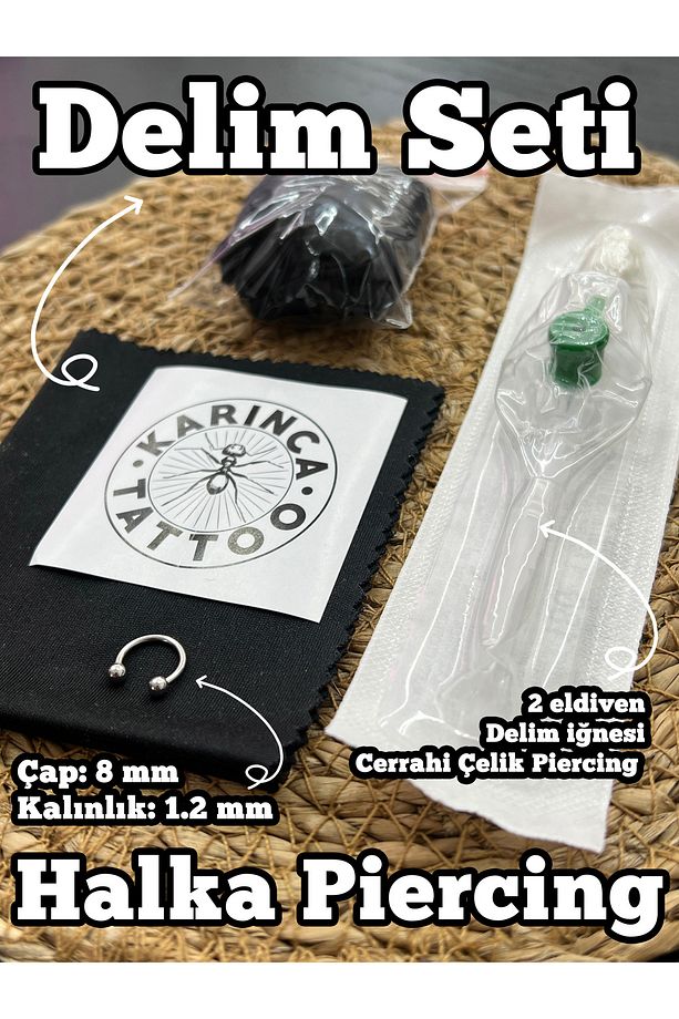 Halka Kulak Tragus Smiley Dudak Forward Helix Snake Bites Septum Piercing Delim Seti Iğne Set - 4