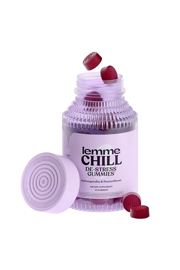 Chill Stress Relief Gummies: 300mg KSM-66 Ashwagandha, Lemon Balm, Passionflower - Vegan (60ct)