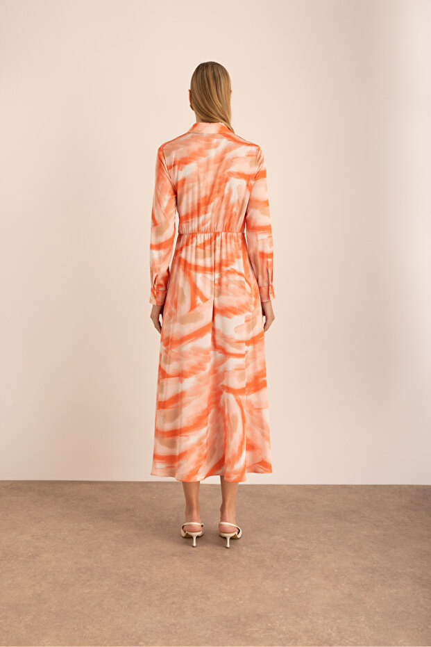 Rochie din satin cu model - 6