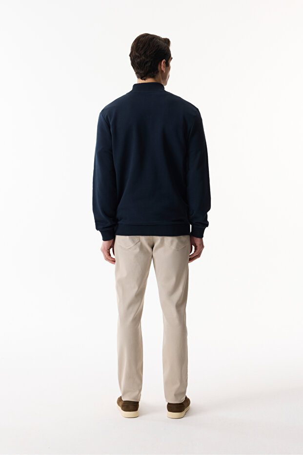 FERMUARLI DİK YAKA SWEATSHIRT - 2