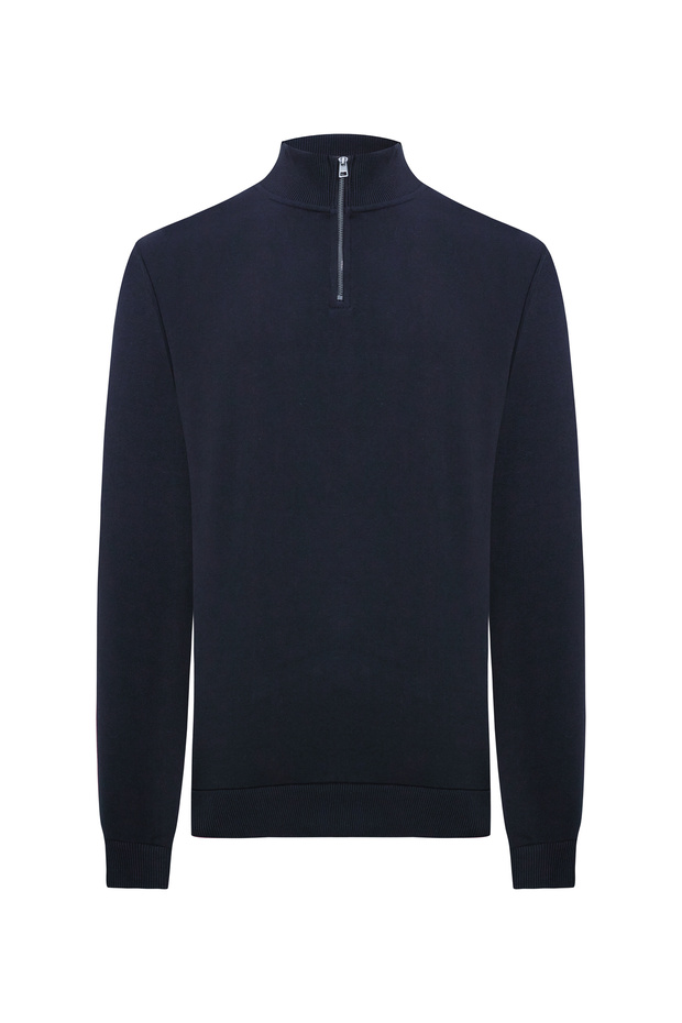 FERMUARLI DİK YAKA SWEATSHIRT - 3